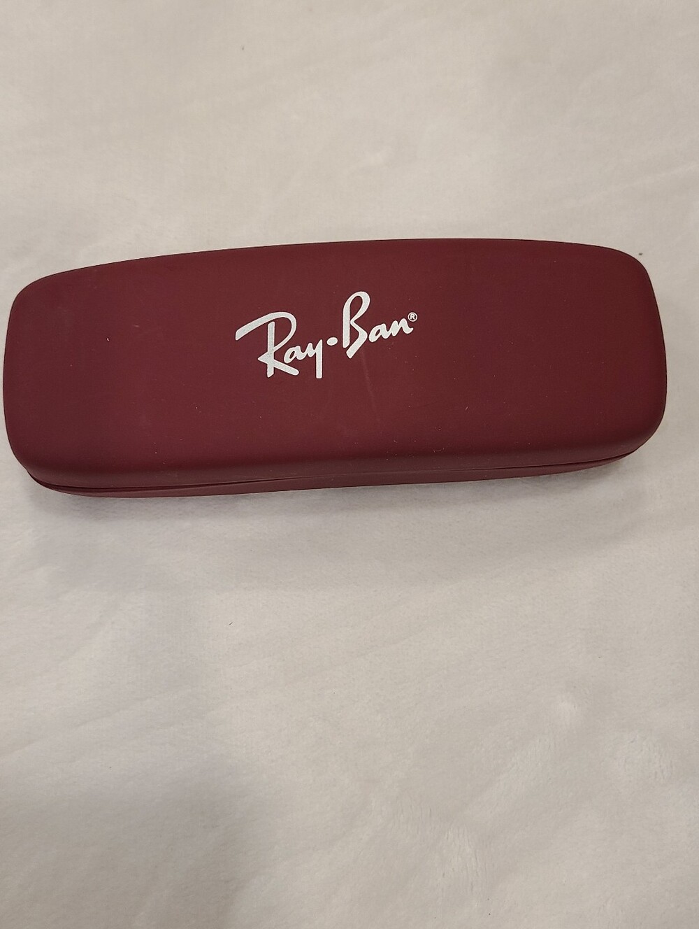 Ray-Ban Burgundy Hard Sunglasses Case with White Logo